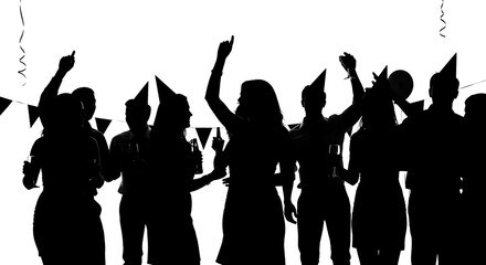 Fototapeta premium New Year's party silhouettes