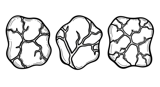 Outline of geological rock patterns with cracked texture