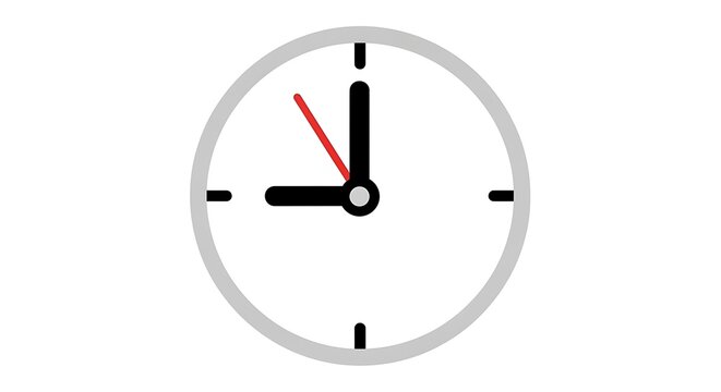 Simple Analog Clock Face Illustration.
