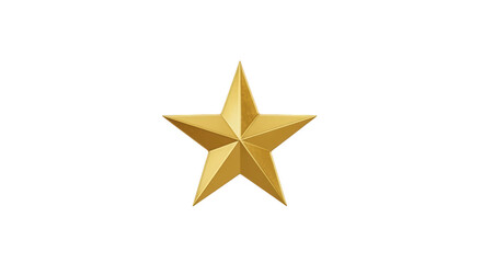 Obraz premium Five-Pointed Golden Achievement Star on Transparent Background, PNG