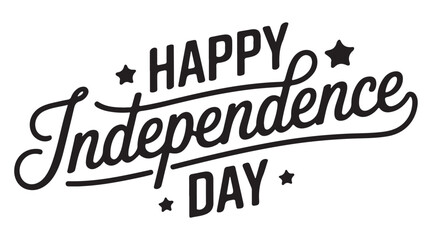 Obraz premium Happy Independence Day Celebration Text with Stars