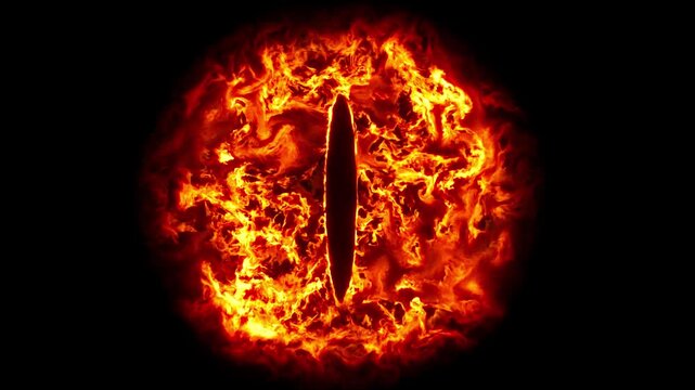 Fiery Magic Eye, seamless loop.