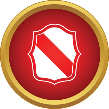 Scuba diving flag shield icon on a red push button