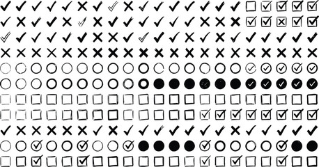 Fototapeta premium Abstract black brush strokes forming geometric shapes on white background