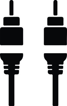 Silhouette of two audio jack connectors on white background vector design