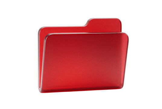 Translucent red office folder icon for digital organization