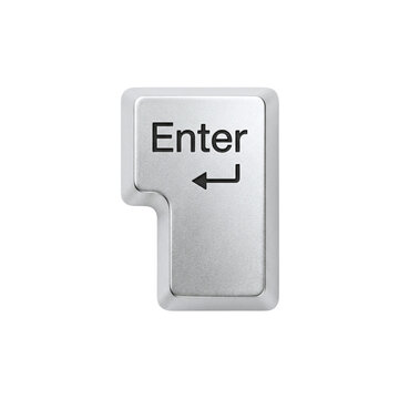 Silver metallic computer keyboard Enter key button
