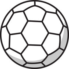 Fototapeta premium Soccer ball icon isolated on transparent background. Professional football equipment symbol with simple outline design. Graphic vector illustration for sports and leisure activities.