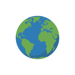 Fototapeta premium World illustration vector graphic of planet Earth for global communication, geography, and international concept design isolated on white background