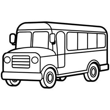 Cartoon school bus illustration for children transportation education and travel concepts.