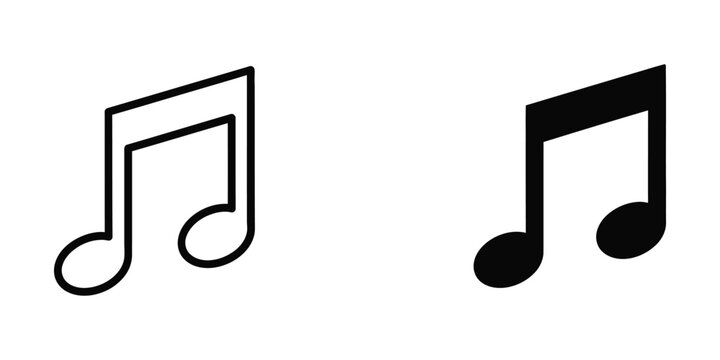 Black and white musical notes icon featuring quarter and eighth note symbols