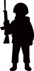 Obraz premium Army Soldier With Rifle Silhouette