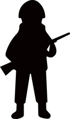 Obraz premium Military soldier silhouette with rifle