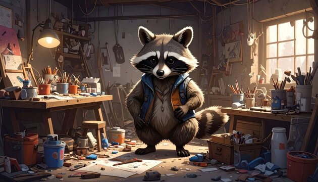 Artistic raccoon