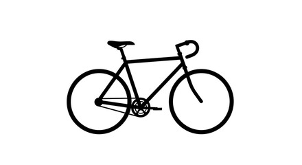 Fototapeta premium A black silhouette of a road bicycle against a white background