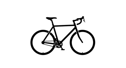 Obraz premium A stark black outline of a road bicycle distinctly shown as a silhouette