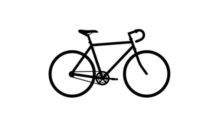 Fototapeta premium Black outline of a road bicycle minimalist design silhouette