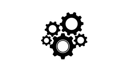 Obraz premium Black gears arranged in a cluster a striking silhouette