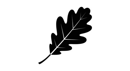 A striking black oak leaf design presented as a silhouette © Nasrin