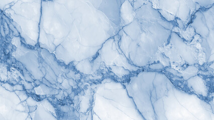 Naklejka premium Blue marble texture with white and grey veining patterns surface