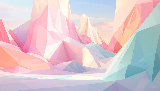 Abstract geometric landscape scene