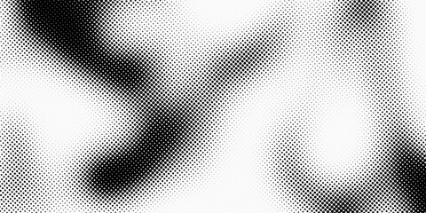 Fototapeta premium Black radial halftone circles. Dotted sound wave rings. Stippled epicenter, target, radar icon concept. Ripple concentric signal vibration element. Vector round dashed and dotted gradient pattern