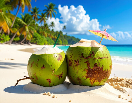 Kelapa di pantai tropis
