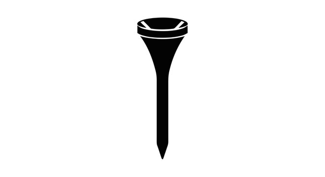 Vector illustration&nbsp;of black silhouette of a golf tee on a transparent background