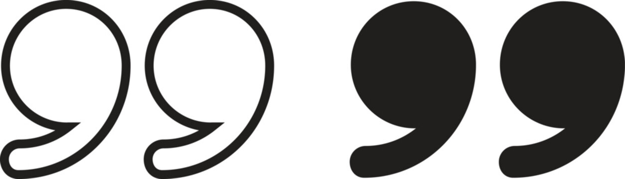 Black and white quotation marks illustration
