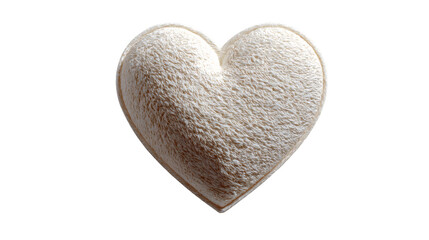 Obraz premium Heart shaped decoration with soft texture and shadow, isolated on a white background