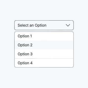 Dropdown Menu With Options With List With Text