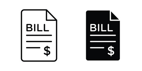 Obraz premium Bills icon. glyph style icon. Stroke icons
