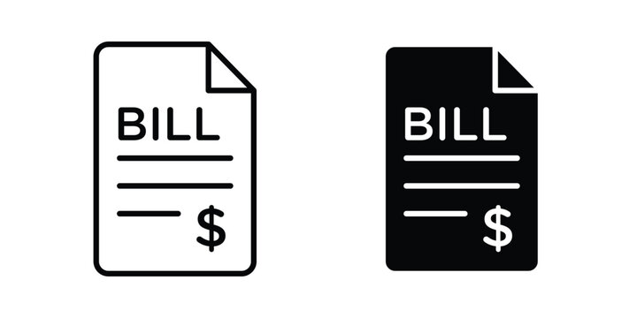 Bills icon. glyph style icon. Stroke icons