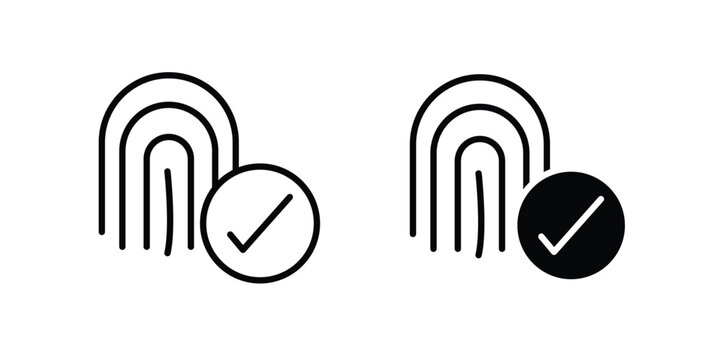 Biometric security icon. glyph style icon. Stroke icons