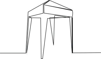 Simple tent structure illustration with three poles Vector © Servo