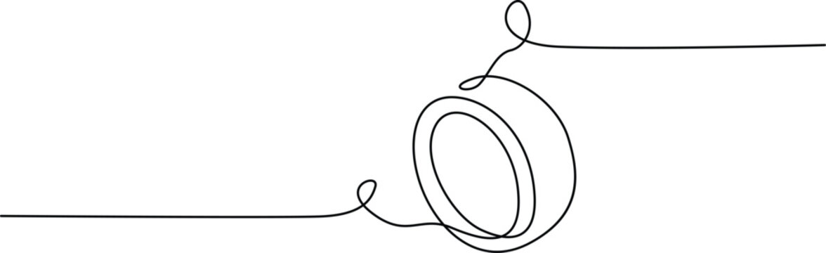 Thread wrapped around a spool with loose ends Vector