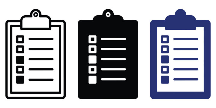 Visual Representation of Checklist Completion Status Using Different Color Schemes in Clipboard Formats Vector Checkmark Icons
