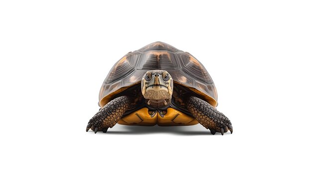 Cinematic photo of a realistic turtle isolated on a white background