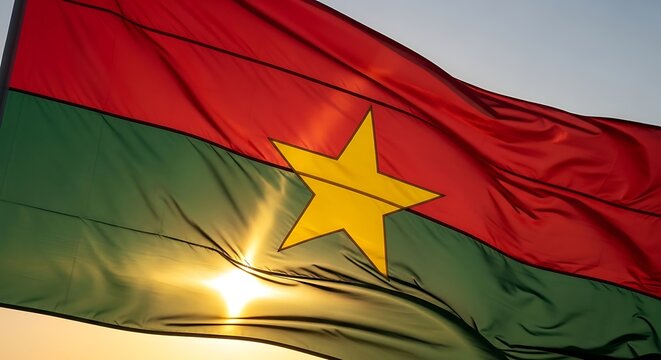 Juneteenth and black history month celebrating freedom with the vibrant flag of burkina faso a symbol of resilience