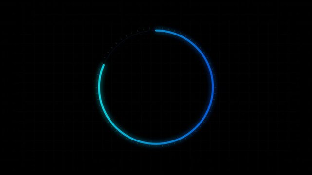 A sleek blue progress bar animated on a dark grid background, indicating loading status visually