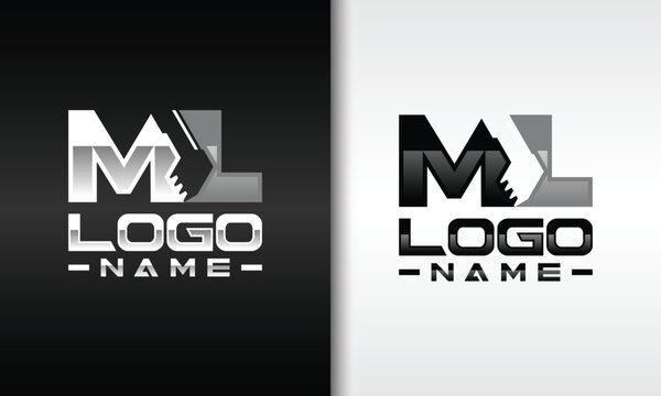 initial letter ML excavator logo
