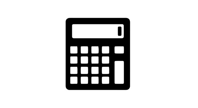 Vector illustration&nbsp;of black calculator icon on a transparent background
