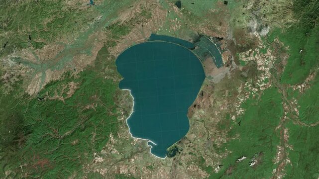 Lake Khanka Map Animation Detailed Border Map Between Russia and China with Smooth Motion