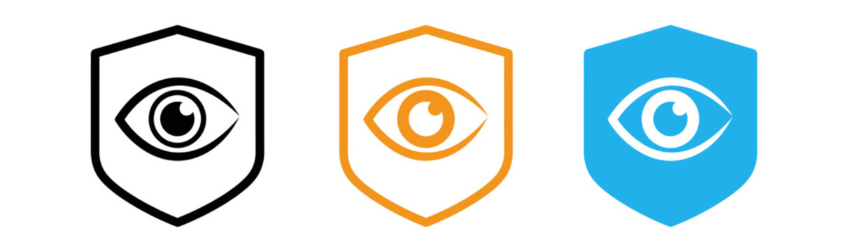 Security shields with eye motifs a visual representation of protection and surveillance