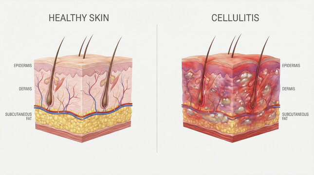 3D Comparison of Healthy Skin and Severe Cellulitis Infection