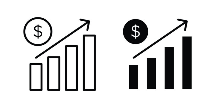 Profit growth icon. glyph style icon. Stroke icons