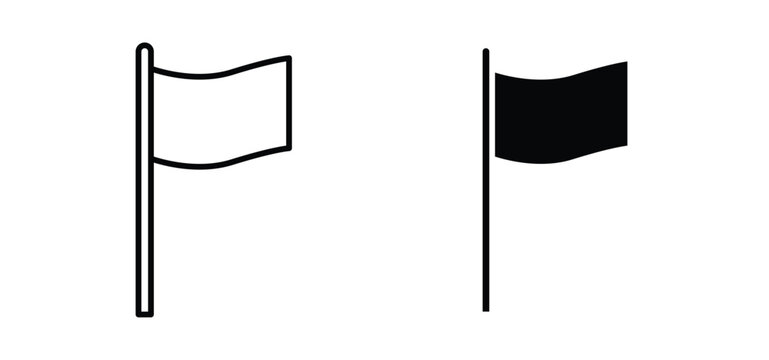 Flag icon editable stroke outline vectors. EPS10