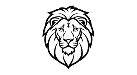 Fototapeta premium Majestic lion head logo vector illustration isolated on white background