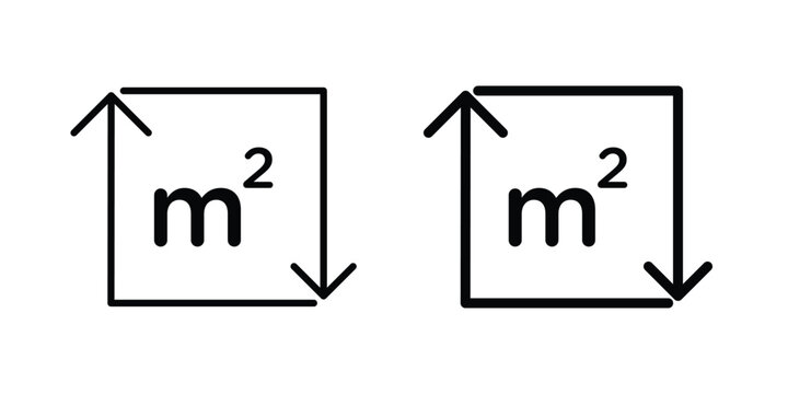 Square Meter icon. glyph style icon. Stroke icons
