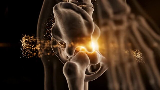 Human Pelvis and Spine Anatomy X-ray Blue Glow